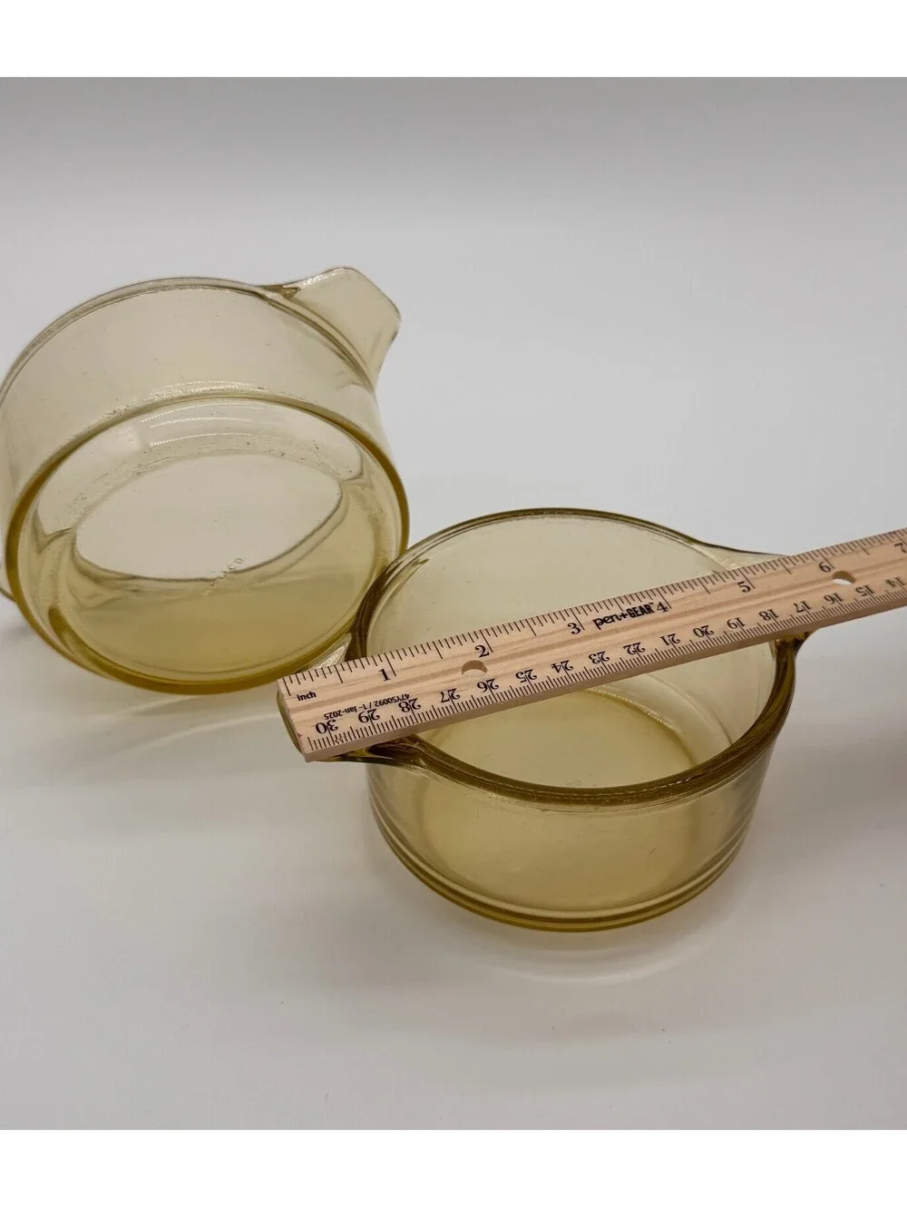 Vitrocrisa Pyr-O-Rey Dynaware Amber Glass Individual Casserole Dishes Vintage